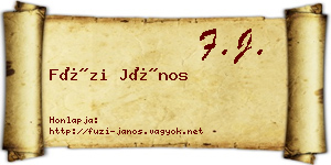 Füzi János névjegykártya