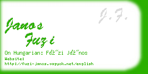 janos fuzi business card